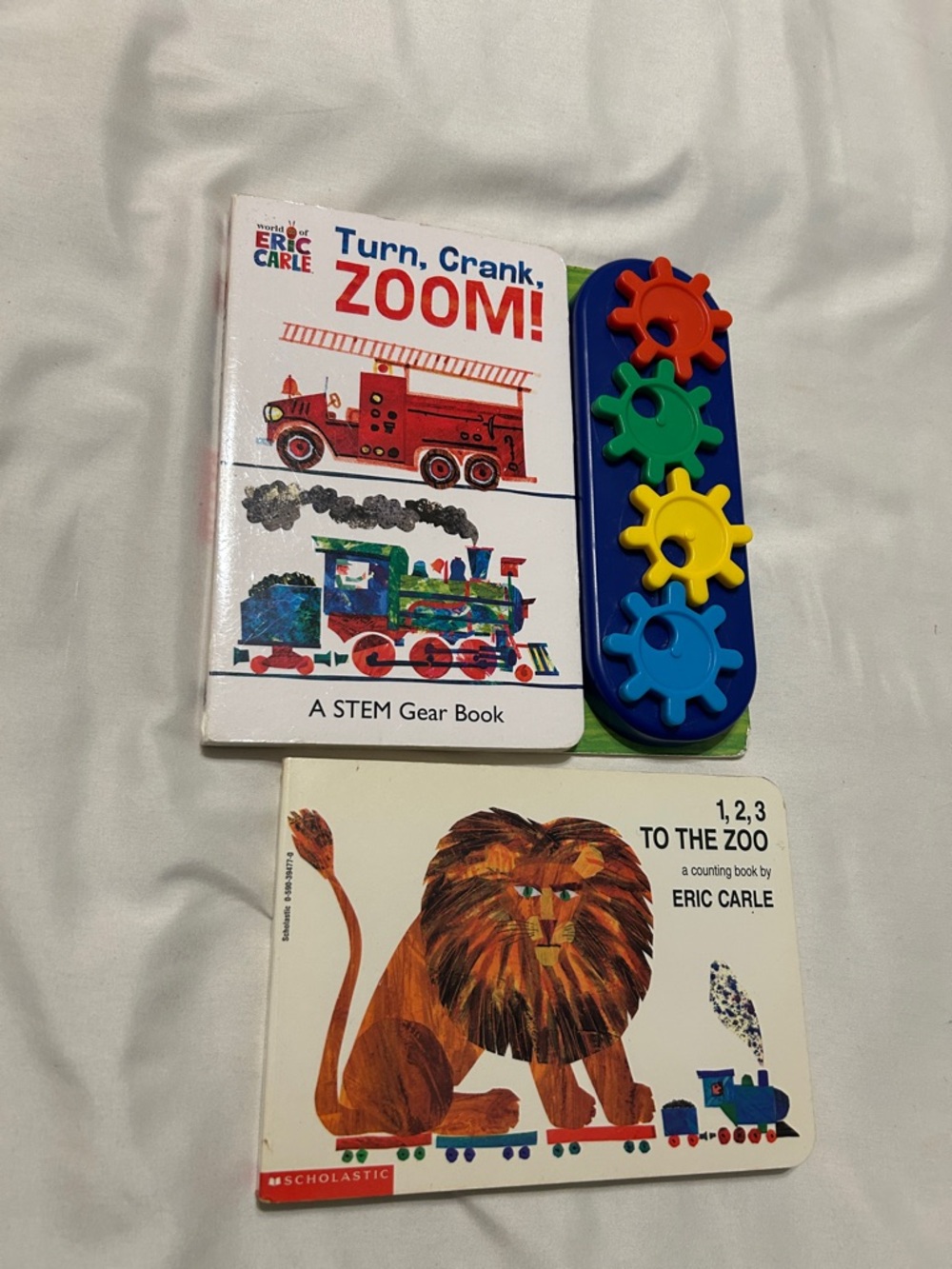 Eric Carle board book lot Turn Crank Zoom, 1 2 3 to the Zoo counting